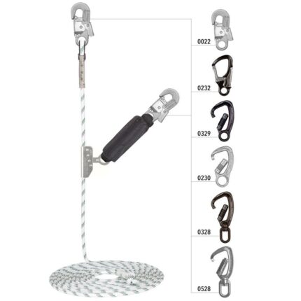 Opritor de cadere Vertiqual VERTILINE CLASSIC din otel, cu fringhie tip Kernmantel d=12mm