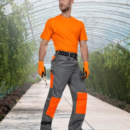 Pantaloni de lucru in talie 2STRONG - gri/portocaliu