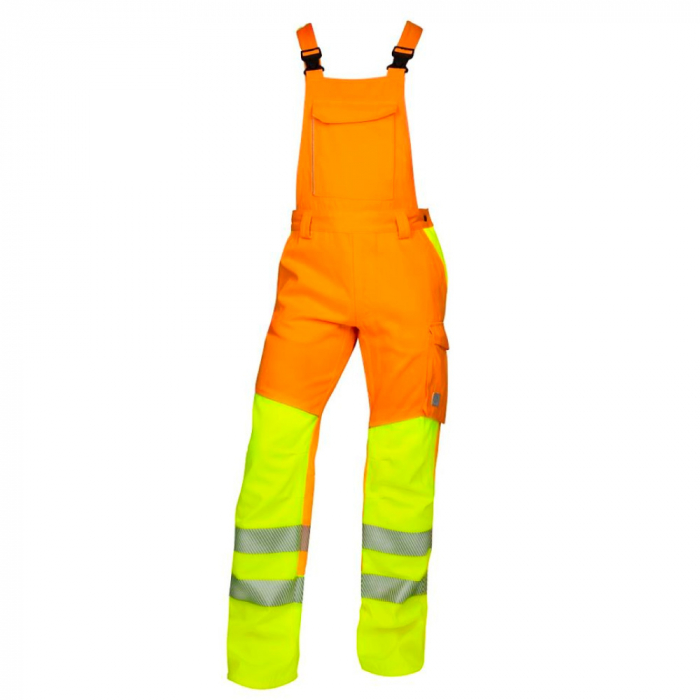 Pantaloni reflectorizanți de lucru cu pieptar, portocaliu, Ardon Signal Pantaloni reflectorizanți de lucru cu pieptar, portocaliu, Ardon Signal