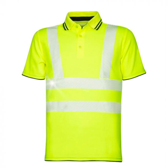 Tricou polo galben reflectorizant cu mânecă scurtă, Ardon Signal Tricou polo galben reflectorizant cu mânecă scurtă, Ardon Signal
