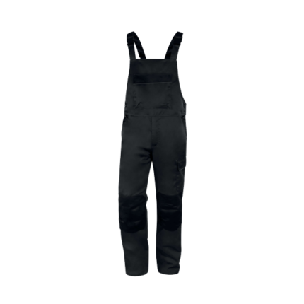 Pantaloni salopetă gri-închis din poliester și bumbac, 235 g/m², Delta Plus