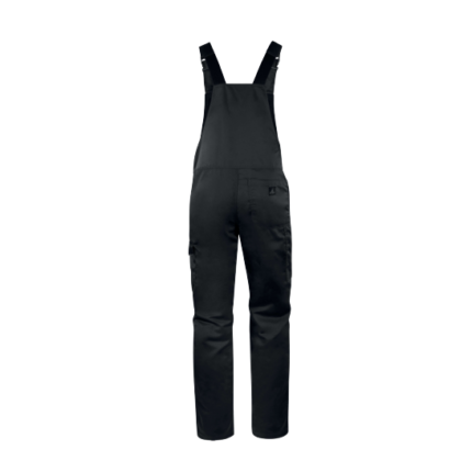 Pantaloni salopetă gri-închis din poliester și bumbac, 235 g/m², Delta Plus