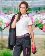 Tricou polo alb femei cu mânecă scurtă, Ardon FLORET