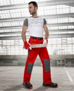 Set costum roșu cu pantaloni de lucru in talie, Ardon 2STRONG