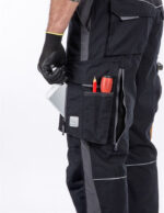 Costum negru cu pantaloni de lucru, hidrofobizat, URBAN+