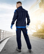 Set costum bleumarin-albastru cu pantaloni de lucru in talie, COOL TREND