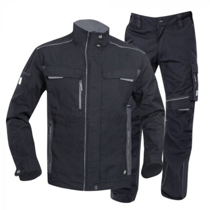 Costum negru cu pantaloni de lucru, hidrofobizat, URBAN+