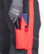 Set costum gri-rosu cu pantaloni de lucru in talie, Ardon NEON