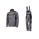 Costum salopeta gri barbati cu pieptar Renania VULCANO, tercot 65/35, 235g/mp