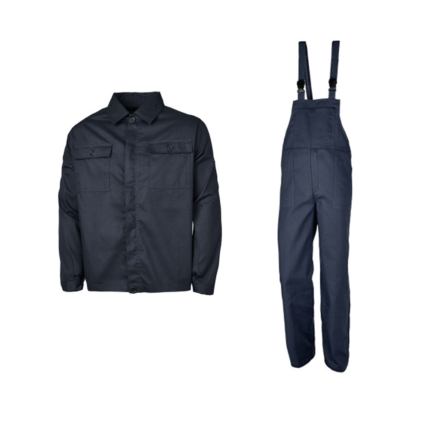 Costum salopetă cu pieptar bleumarin Renania LOVE VANTAGGIO, 100% bumbac, 250g/mp