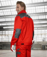 Costum de lucru roșu cu pantaloni cu pieptar, Ardon 2STRONG