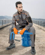 Set costum gri cu pantaloni de lucru cu pieptar, Ardon VISION