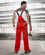 Costum de lucru roșu cu pantaloni cu pieptar, Ardon 2STRONG