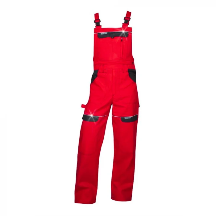 Pantaloni de lucru roșu 100% bumbac cu pieptar, Ardon COOL TREND Pantaloni de lucru roșu 100% bumbac cu pieptar, Ardon COOL TREND