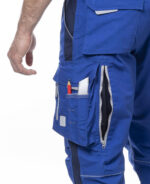 Set costum de lucru albastru hidrofobizat cu pantaloni cu pieptar, Ardon URBAN+