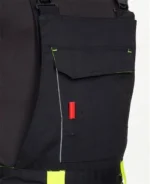 Set costum de lucru negru-galben cu pantaloni cu pieptar, Ardon NEON
