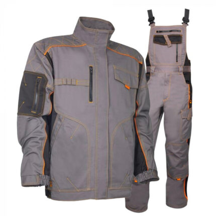 Set costum gri cu pantaloni de lucru cu pieptar, Ardon VISION