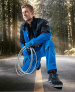 Set costum de lucru albastru-negru cu pantaloni cu pieptar, Ardon 4TECH