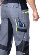 Pantaloni de lucru 98% bumbac gri cu pieptar, Ardon 4XSTRETCH