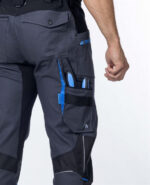 Pantaloni de lucru 98% bumbac gri-închis cu pieptar, Ardon 4XSTRETCH