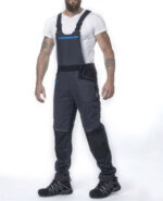 Pantaloni de lucru 98% bumbac gri-închis cu pieptar, Ardon 4XSTRETCH