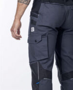 Pantaloni de lucru 98% bumbac gri-închis cu pieptar, Ardon 4XSTRETCH
