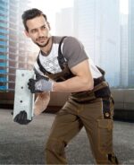 Pantaloni de lucru asfalt-negru cu pieptar, Ardon VISION
