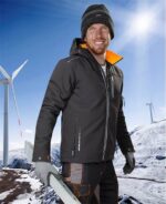 Jachetă de iarnă cu glugă neagră 100% poliester, Ardon WINTER VISION