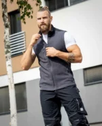 Vestă de iarnă 100% poliester gri-închis fleece, Ardon MARTIN